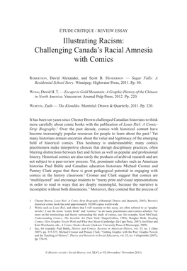 Illustrating Racism: Challenging Canada's Racial Amnesia With
