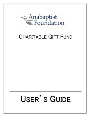 Charitable Gift Fund User's Guide