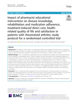 Impact of Pharmacist Educational Intervention on Disease Knowledge