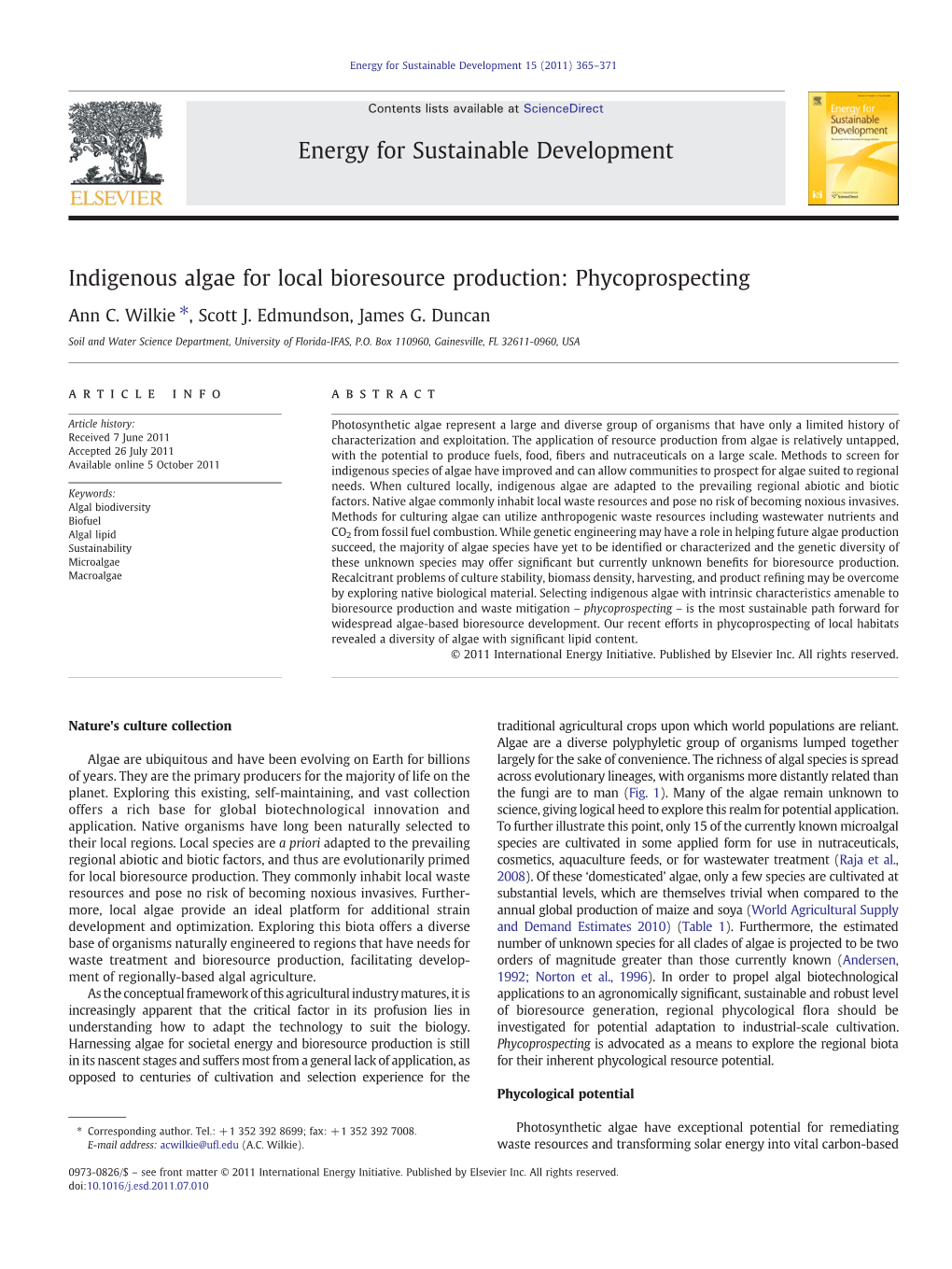 Indigenous Algae for Local Bioresource Production: Phycoprospecting