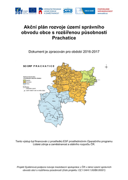 Akční Plán Rozvoje Území Správního Obvodu Obce S Rozšířenou Působností Prachatice