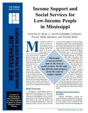 Income Support and Social Services for Low-Income People in Mississippi