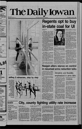 In-State Coal for UI Slicken by Miry Tlbor Citing the Traditional M Practice of Band Staff Writer Forming Only One-Year Coal Contracts