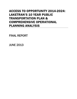 Laketran's 10 Year Public Transportation Plan