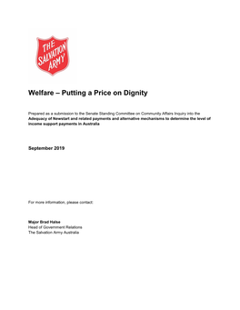 Welfare – Putting a Price on Dignity