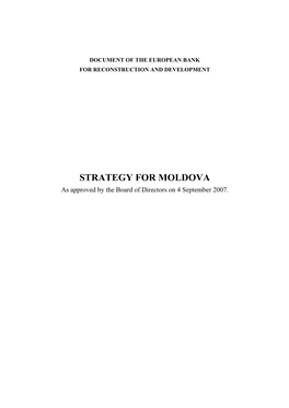 Moldova Country Strategy