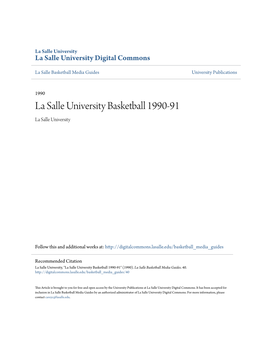 La Salle University Basketball 1990-91 La Salle University