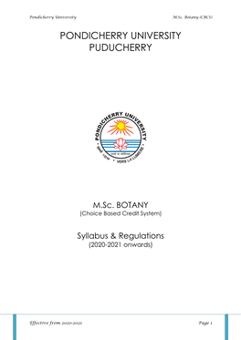 M.Sc. Botany (CBCS)
