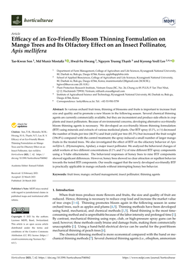 Efficacy of an Eco-Friendly Bloom Thinning Formulation on Mango