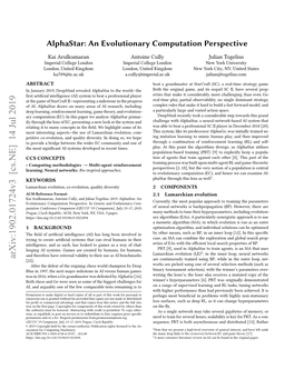 Alphastar: an Evolutionary Computation Perspective GECCO ’19 Companion, July 13–17, 2019, Prague, Czech Republic
