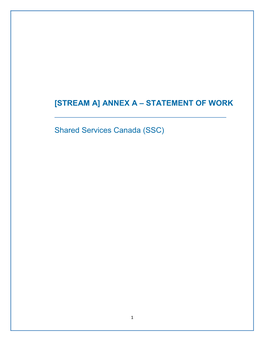 ANNEX a – STATEMENT of WORK Shared Services Canada (SSC)
