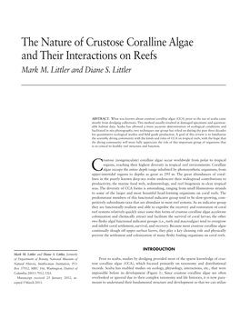 The Nature of Crustose Coralline Algae and Their Interactions on Reefs Mark M