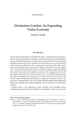 Destination London: the Expansion of the Visitor Economy