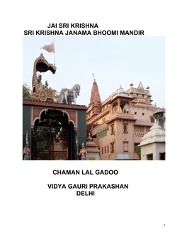 Jai Sri Krishna Sri Krishna Janama Bhoomi Mandir