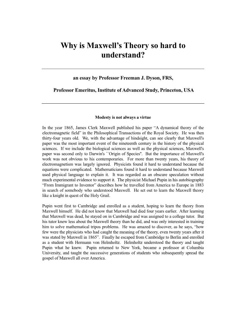 Why Is Maxwell's Theory So Hard to Understand?