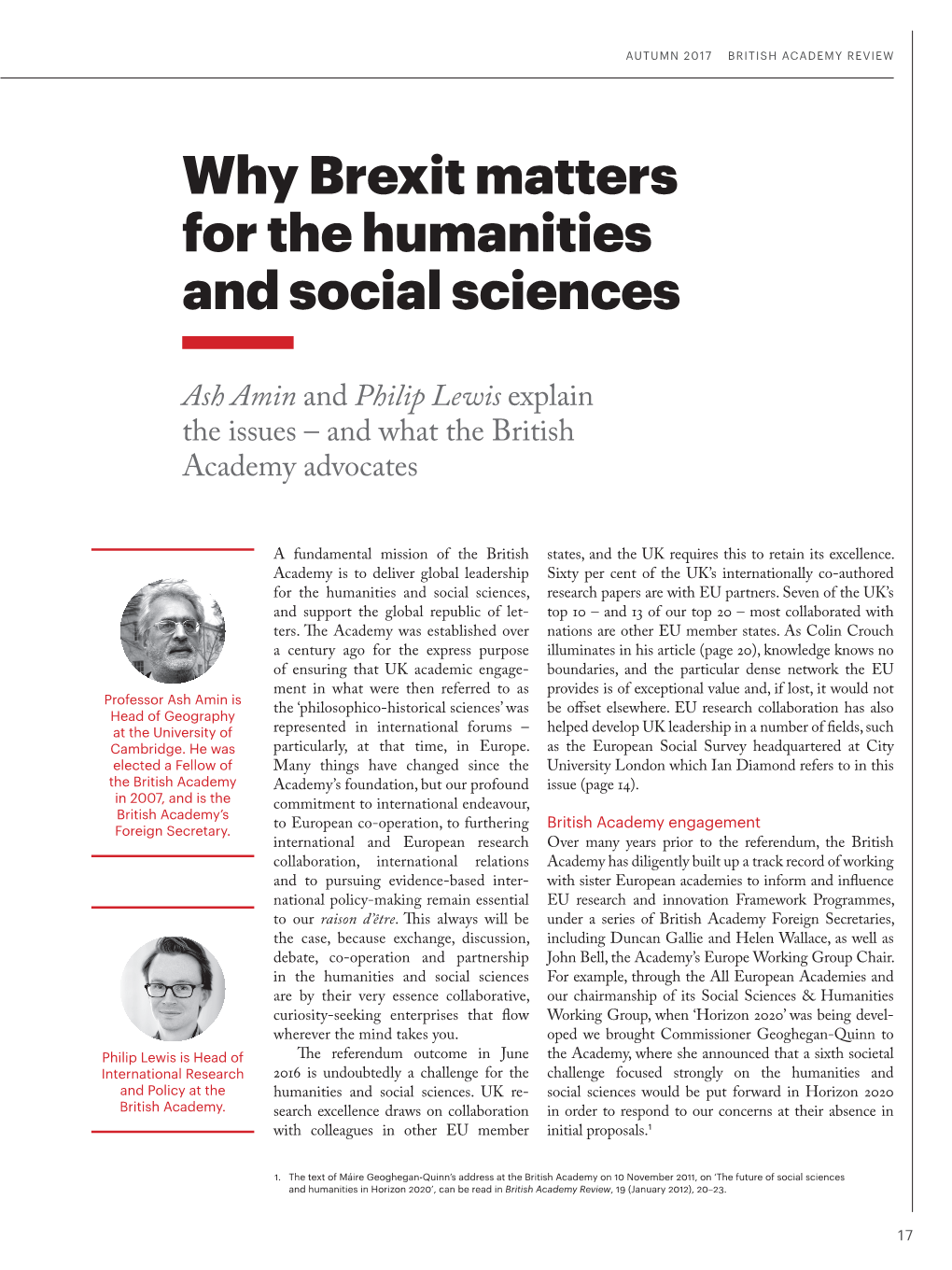 Why Brexit Matters for the Humanities and Social Sciences