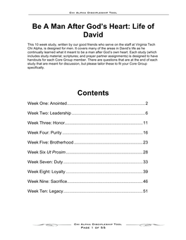 Life of David Contents