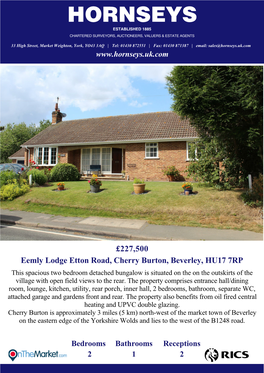 227500 Eemly Lodge Etton Road, Cherry Burton, Beverley, HU17