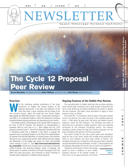 The Cycle 12 Proposal Peer Review