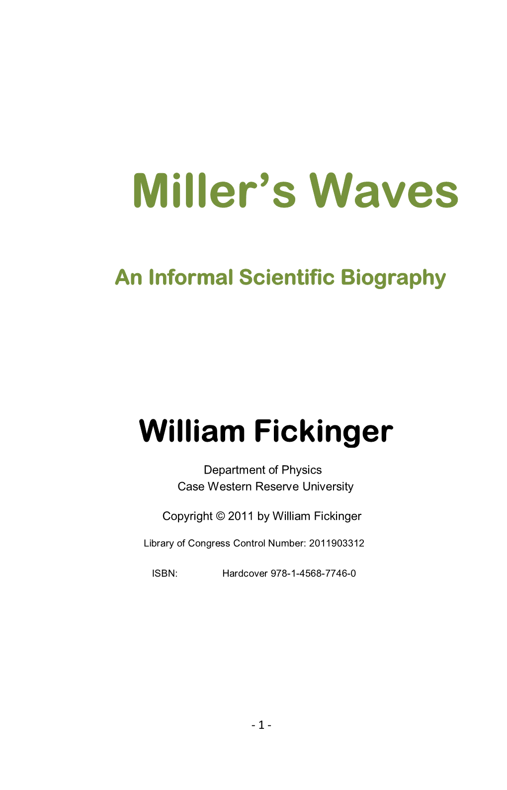 Miller's Waves