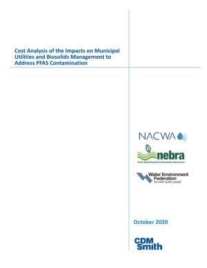 Cost Analysis of the Impacts on Municipal Utilities and Biosolids Management to Address PFAS Contamination