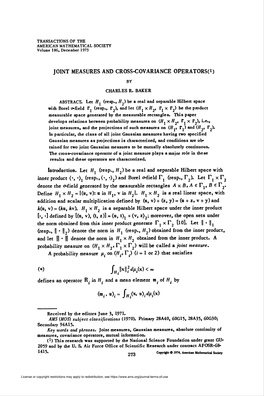 JOINT MEASURES and CROSS-COVARIANCE OPERATORS(L)