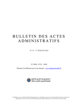 Bulletin Des Actes Administratifs