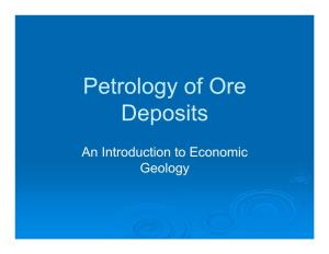 Petrology of Ore Deposits