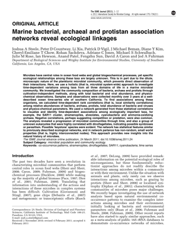 Marine Bacterial, Archaeal and Protistan Association Networks Reveal Ecological Linkages