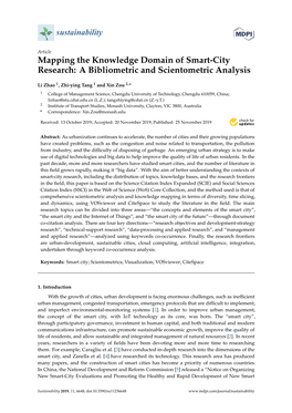 Mapping the Knowledge Domain of Smart-City Research: a Bibliometric and Scientometric Analysis