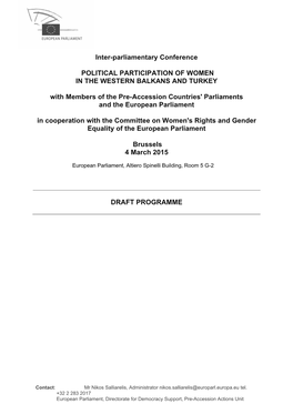 Inter-Parliamentary Conference POLITICAL PARTICIPATION OF