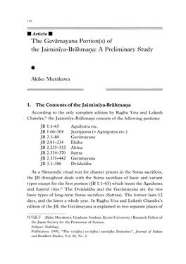 Of the Jaiminfya-Brahmana: a Preliminary Study