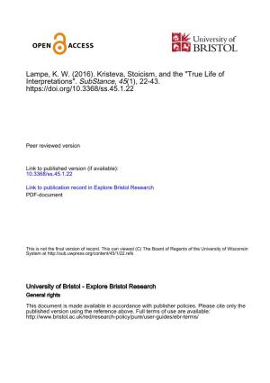Kristeva Paper Submissible Substance Revised