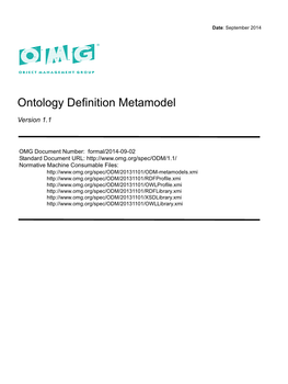 Ontology Definition Metamodel