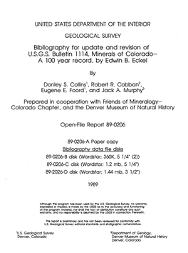 Bibliography for Update and Revision of U.S.G.S