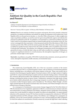 Ambient Air Quality in the Czech Republic: Past and Present