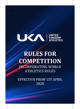 Rules for Competition Incorporating World Athletics Rules