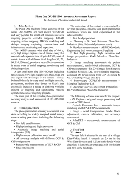 33 Phase One Ixu-RS1000 Accuracy Assessment Report Yu. Raizman