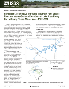 Historical Streamflows of Double Mountain Fork Brazos River and Water-Surface Elevations of Lake Alan Henry, Garza County, Texas, Water Years 1962–2010