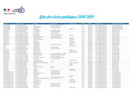 Liste Des Écoles Publiques 2018-2019