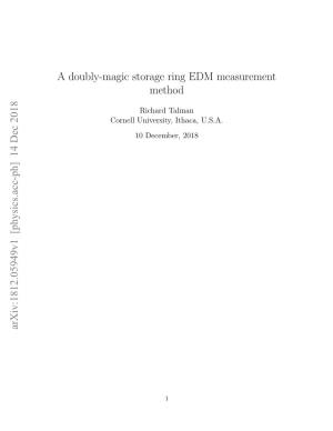 A Doubly-Magic Storage Ring EDM Measurement Method