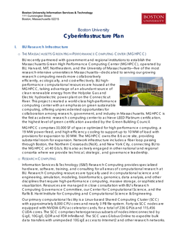 Boston University Cyberinfrastructure Plan