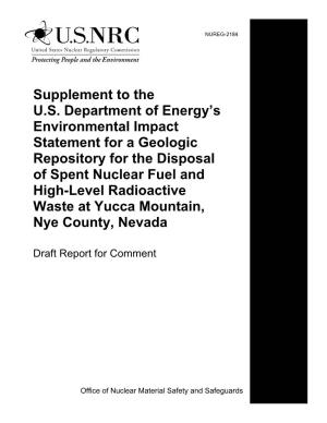 Supplement to the U.S. Department of Energy's Environmental Impact Statement for a Geologic Repository For