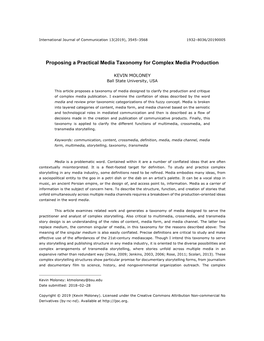 Proposing a Practical Media Taxonomy for Complex Media Production