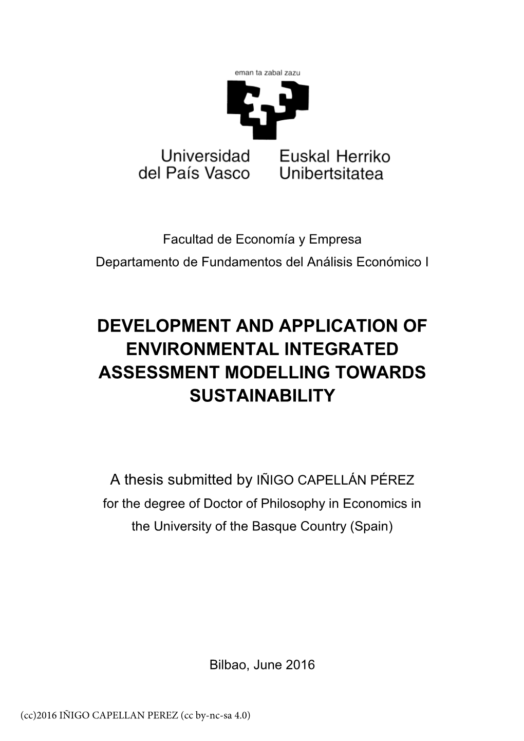 Development and Applications of Environmental Ia Modelling of Climate Change