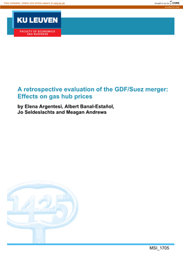 A Retrospective Evaluation of the GDF/Suez Merger: Effects on Gas Hub Prices by Elena Argentesi, Albert Banal-Estañol, Jo Seldeslachts and Meagan Andrews