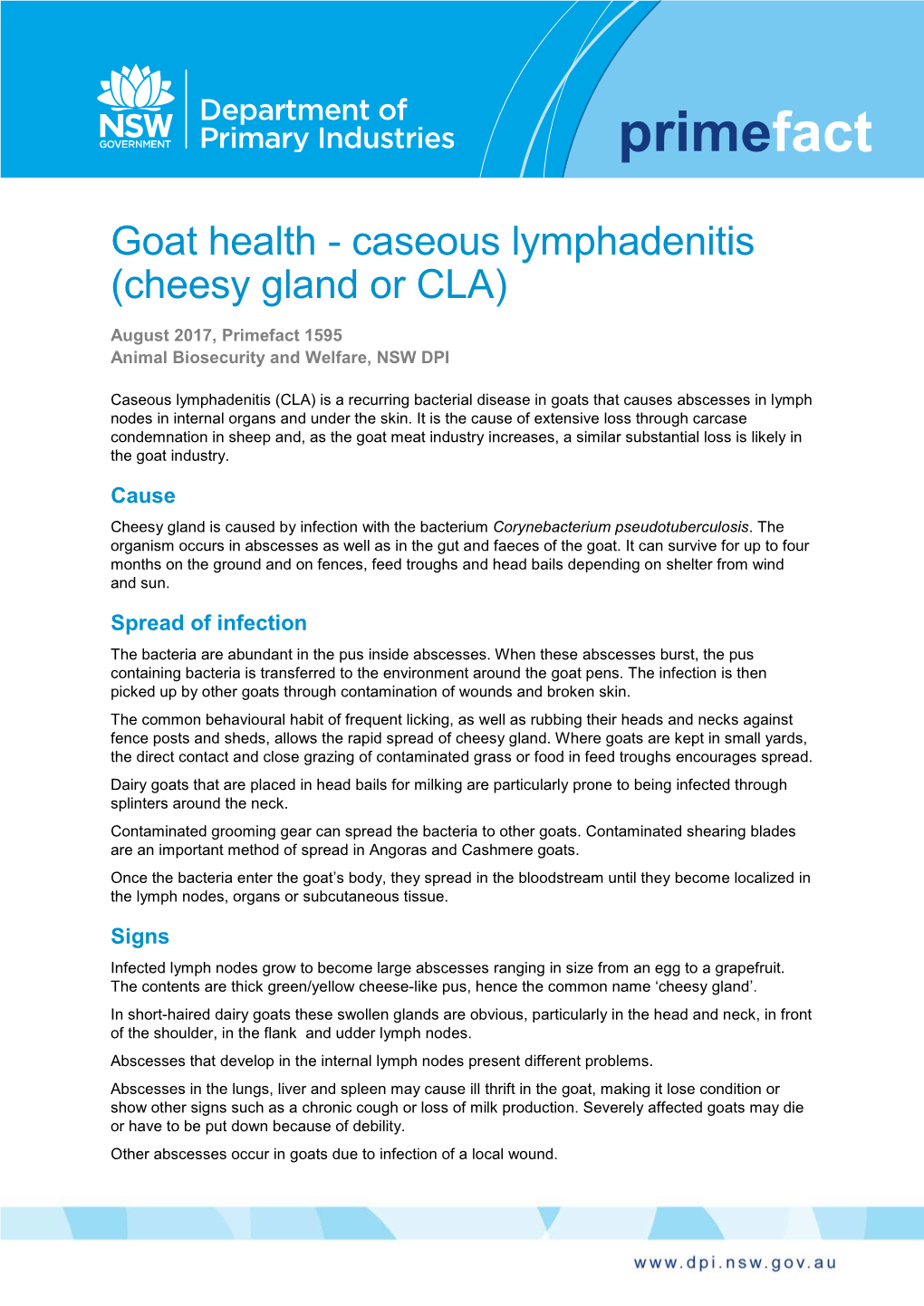 Caseous Lymphadenitis (Cheesy Gland)