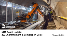 MTA Board Update: 2021 Commitment & Completion Goals