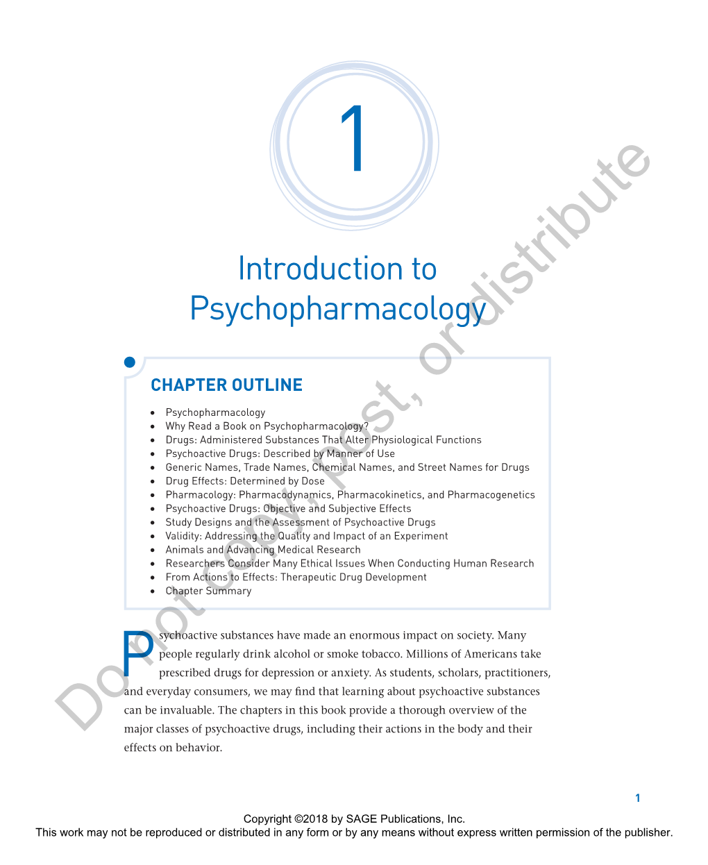 Introduction to Psychopharmacology