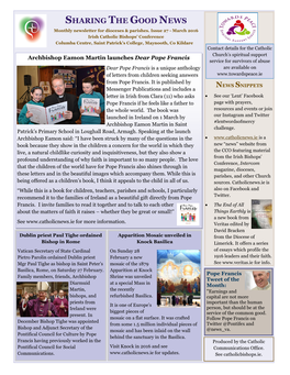 SHARING the GOOD NEWS Monthly Newsletter for Dioceses & Parishes